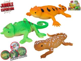 Obrázek z Ještěrka strečová 14cm měnící barvu, 3dr (12) 